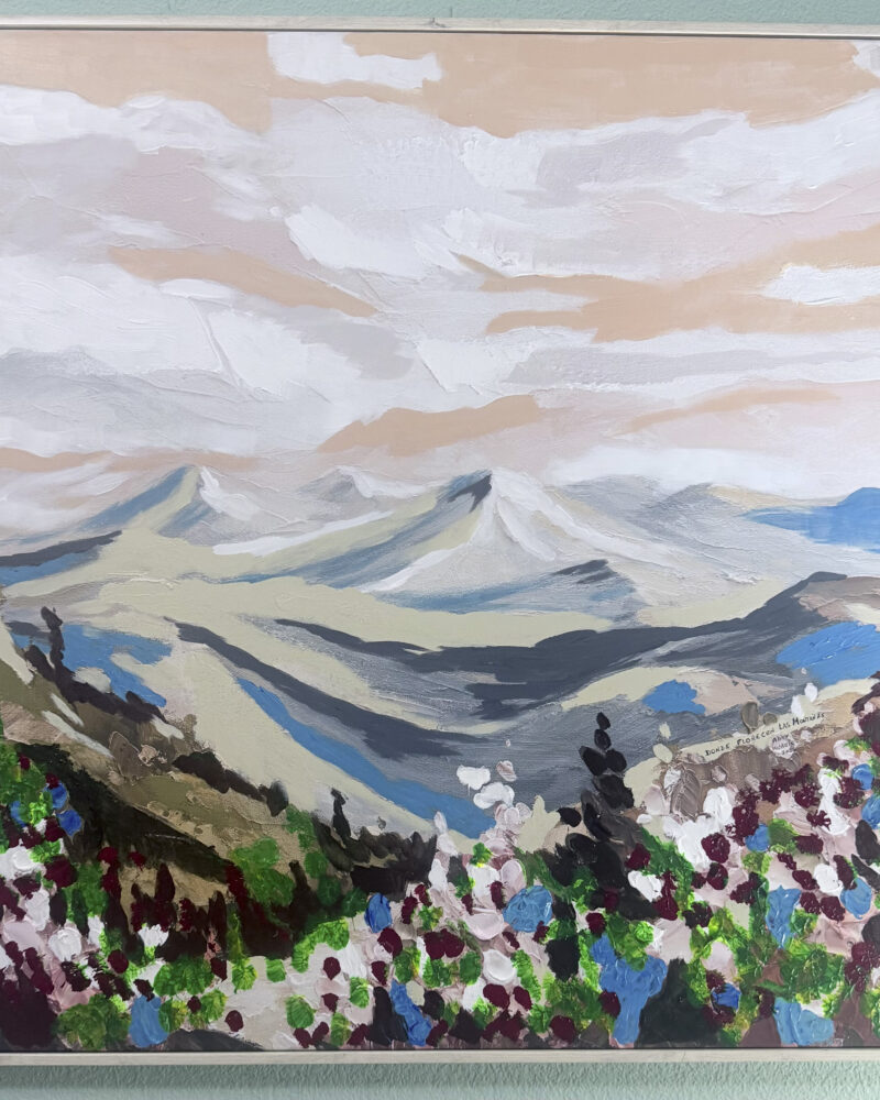 DONDE FLORECEN LAS MONTAÑAS, Acrílico sobre lienzo, 82 × 82 cm