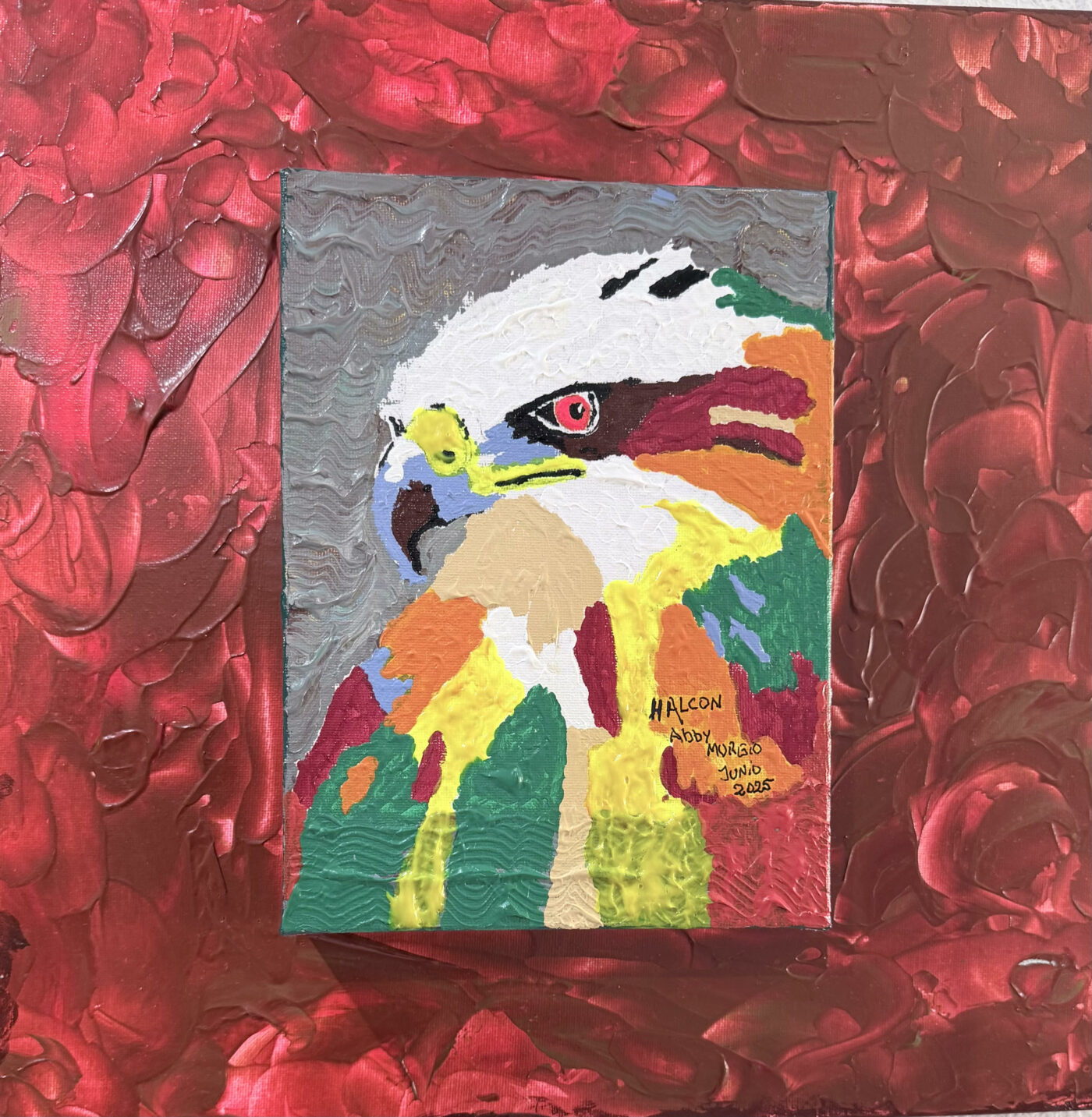 HALCÓN, Acrílico sobre lienzo, 40 × 40 cm