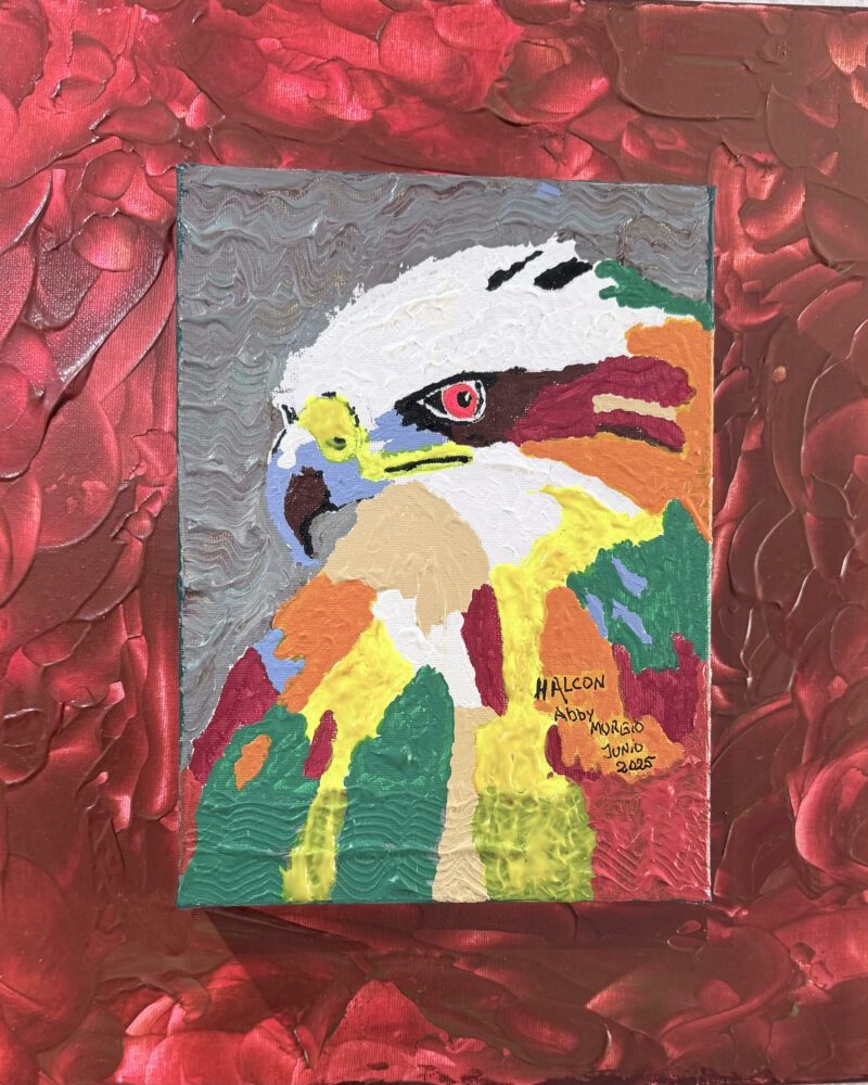 HALCÓN, Acrílico sobre lienzo, 40 × 40 cm
