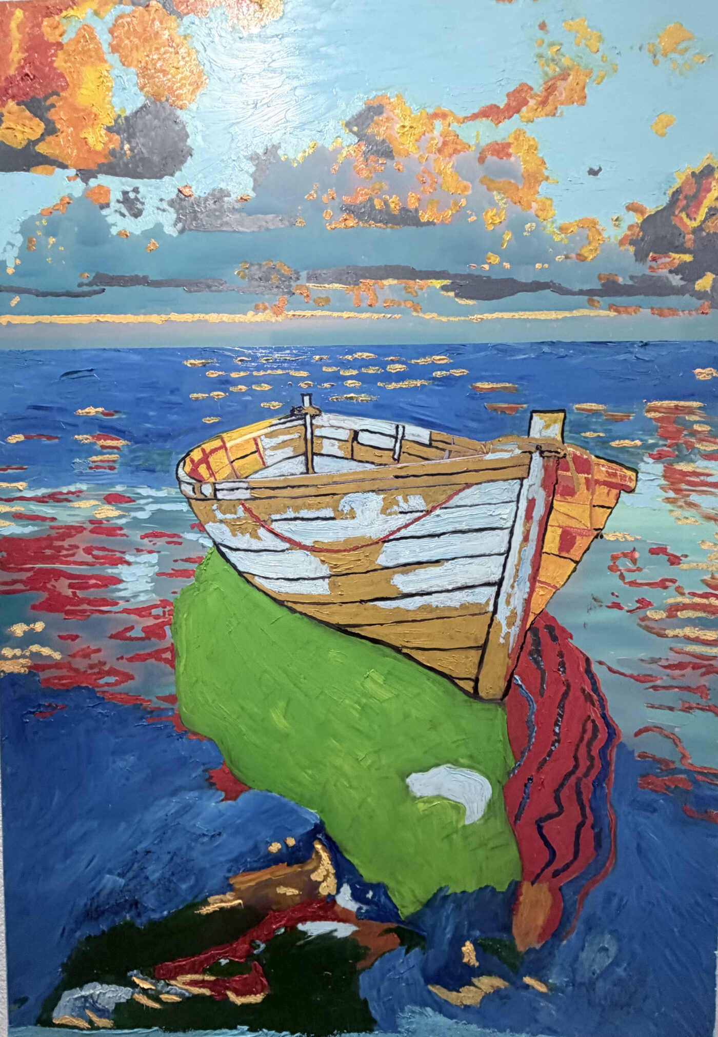 DONDE EL MAR GUARDA LOS SUEÑOS, Acrílico sobre lienzo, 68 × 99 cm