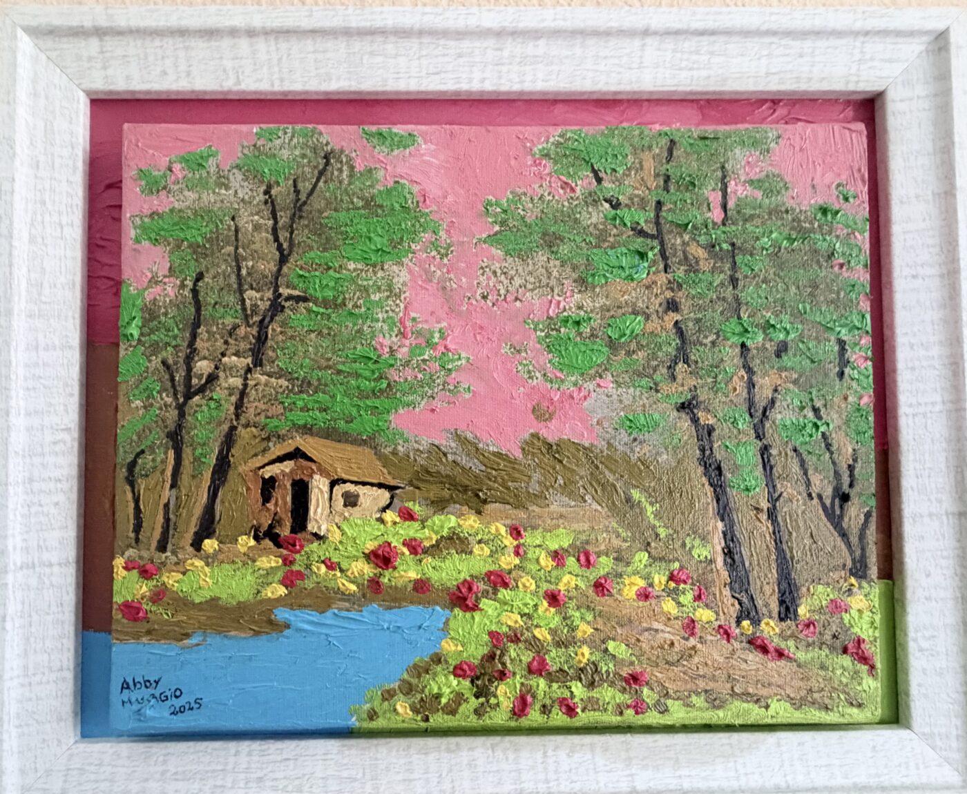 EL JARDIN DE LA CASA ESCONDIDA (óleo), Óleo sobre lino, 34 × 28 cm