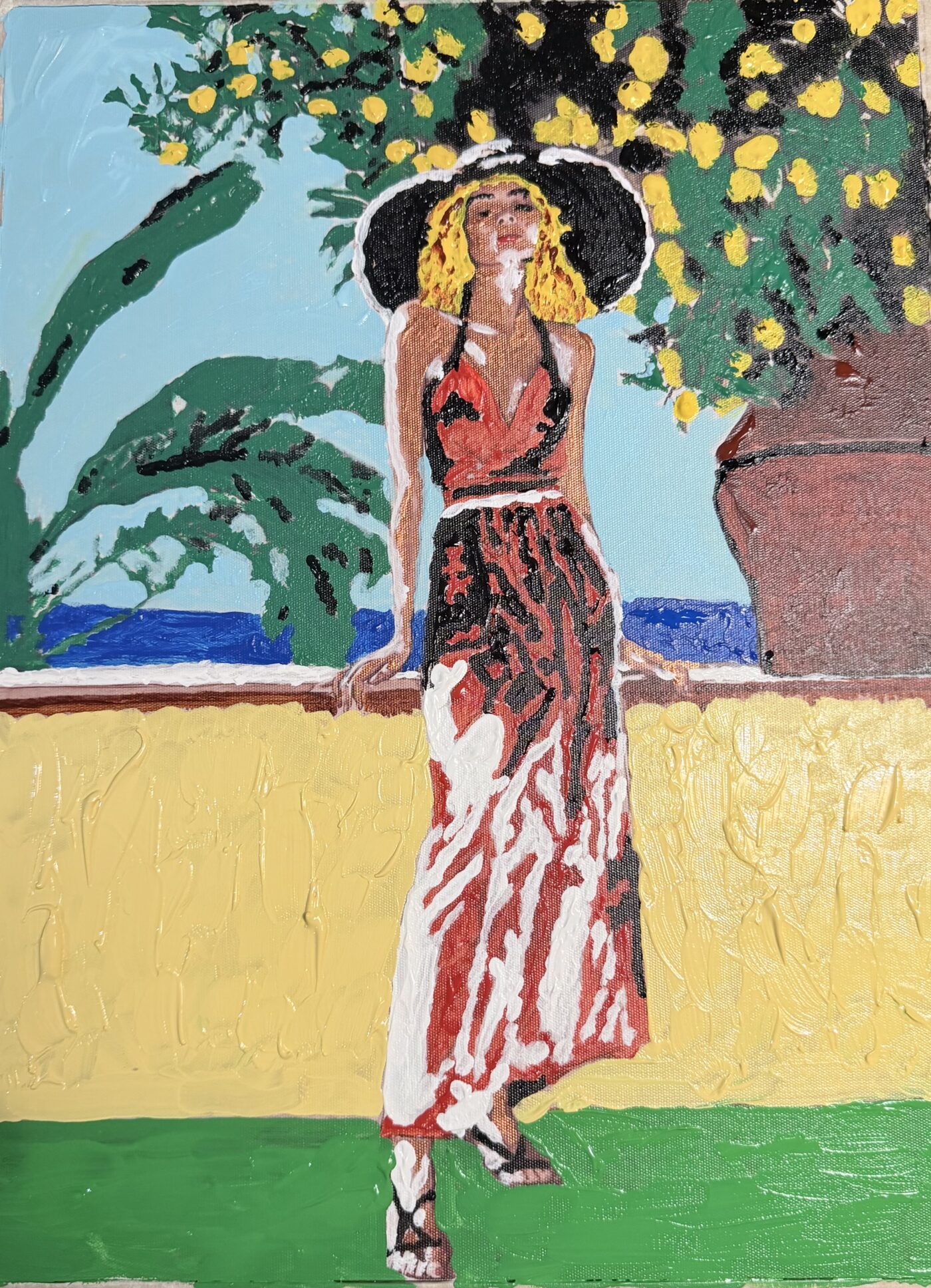 LA HORA DORADA, Técnica mixta, 25 × 30 cm