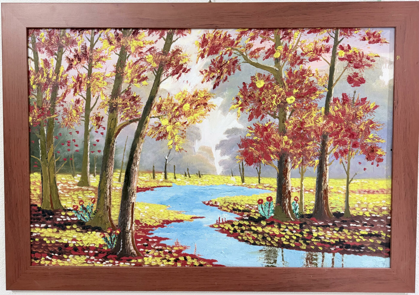 EL RIO QUE GUARDA EL OTOÑO, Óleo sobre lienzo, 100 × 70 cm