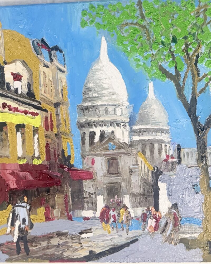 CAMINO AL SACRÉ-COEUR, Óleo sobre lienzo, 40 × 40 cm