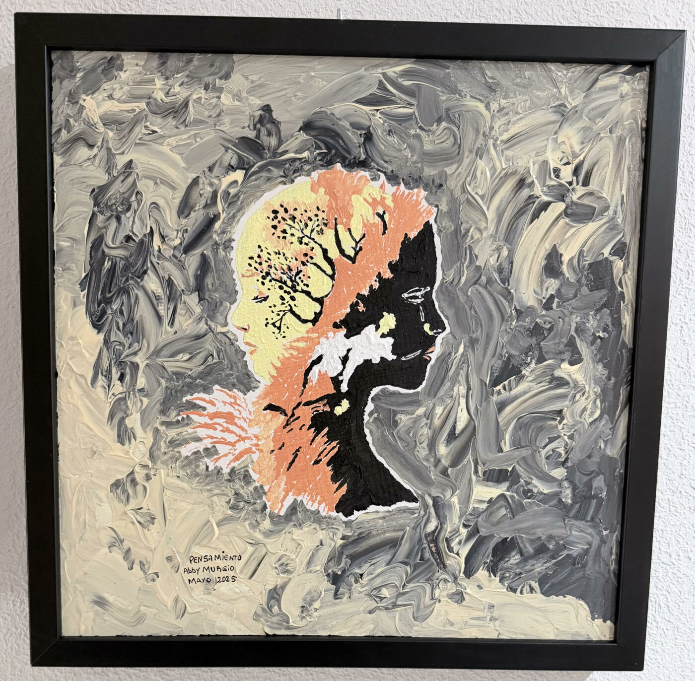 PENSAMIENTO, Acrílico sobre lienzo, 45 × 45 cm