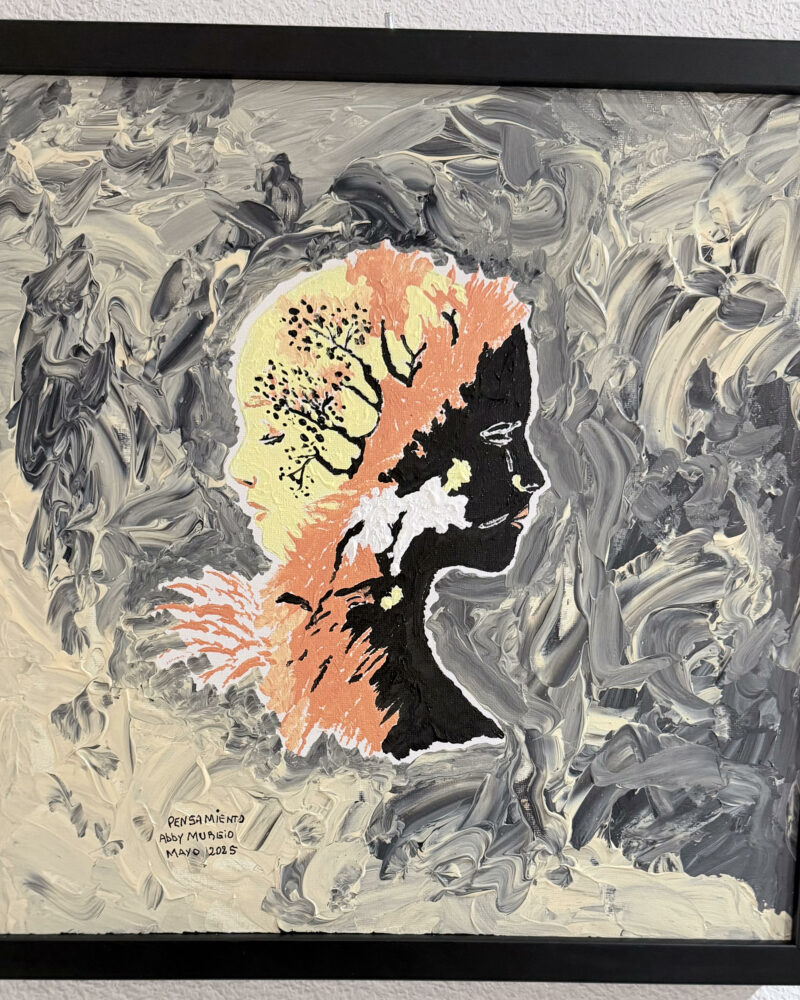 PENSAMIENTO, Acrílico sobre lienzo, 45 × 45 cm
