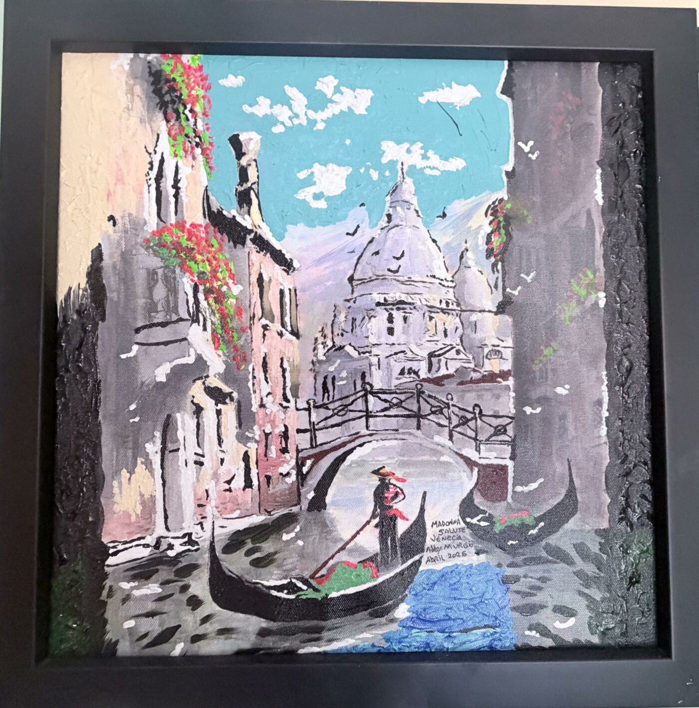 MADONNA DELLA SALUTE, VENEZIA (acrilico), Acrílico sobre lienzo, 45 × 45 cm