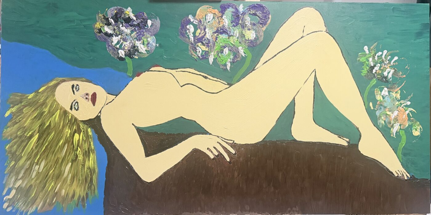 DONDE FLORECE LA CALMA, Leño y Acrílico, 100 × 50 cm