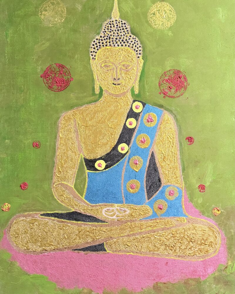 La luz que habita el silencio, Técnica mixta, 77 × 117 cm